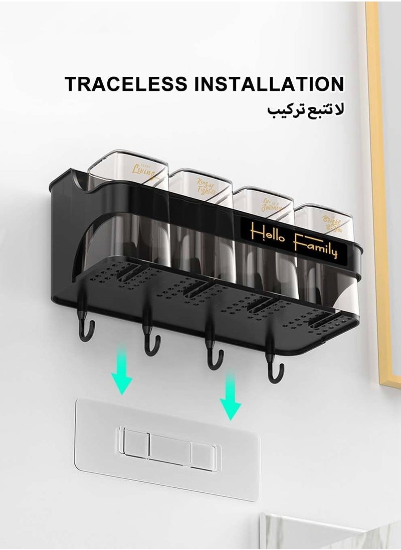 MIXDE - Automatic Toothpaste Dispenser Wall Mounted With Toothbrush Holder,Multi-Functional Space Saving Toothbrush Organizer - Image 1