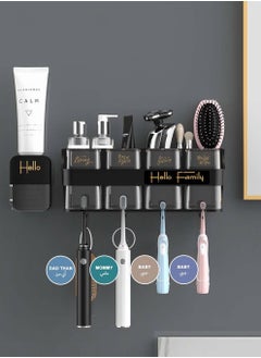 MIXDE Automatic Toothpaste Dispenser Wall Mounted With Toothbrush Holder,Multi-Functional Space Saving Toothbrush Organizer  - Image 1