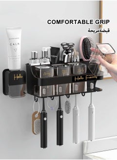 MIXDE Automatic Toothpaste Dispenser Wall Mounted With Toothbrush Holder,Multi-Functional Space Saving Toothbrush Organizer  - Image 2