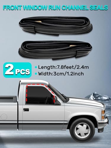Pnktool 8PCS Door Seal Window Run Channel Sweep Felt Rubber Weatherstrip Kit Compatible with C1500 C2500 C3500 K1500 K2500 K3500 Suburban Jimmy C10 C20 C30 K5 K10 Blazer, OE: 15569071, 15522764, 14027777 - Image 4