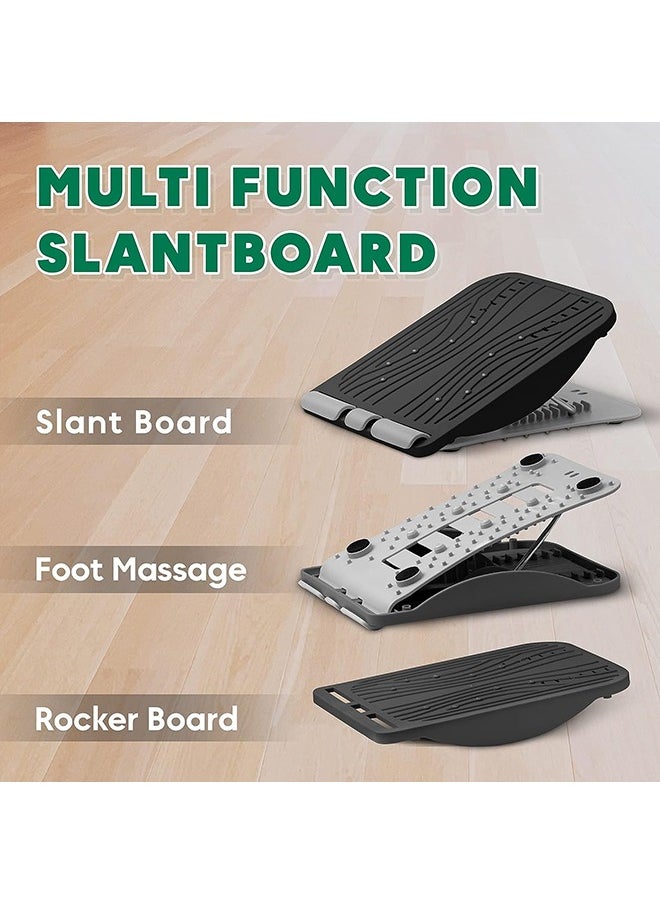 Arabest 3-in-1 Adjustable Incline Slant Board for Calf Stretching Ankle, Foot Massage, 10 Changeable Levels Rocker Board for Plantar Fasciitis Physical Therapy Equipment  - Image 2