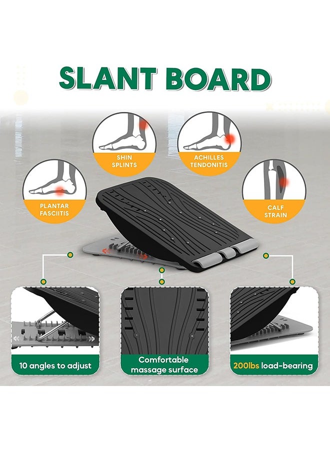 Arabest 3-in-1 Adjustable Incline Slant Board for Calf Stretching Ankle, Foot Massage, 10 Changeable Levels Rocker Board for Plantar Fasciitis Physical Therapy Equipment  - Image 3