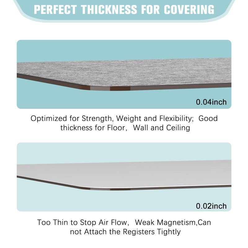 KLOLKUTTA 2 Pack Strongest Magnetic Vent Covers 5.5"x12", Magnet Cover for Home Floor Wall Ceiling RV Registers Air Vent Decoration Covers Magnetic Sheets - Image 4