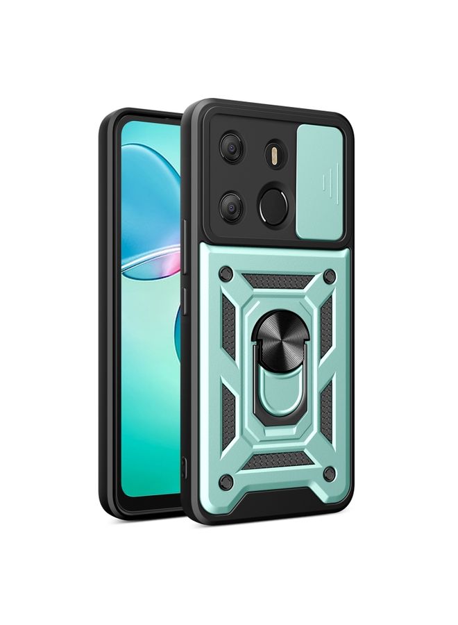 HuHa Case Cover For For Tecno Pop 7 Pro / Spark Go 2023 Sliding Camera Cover Design TPU+PC Protective Case(Dark Green)