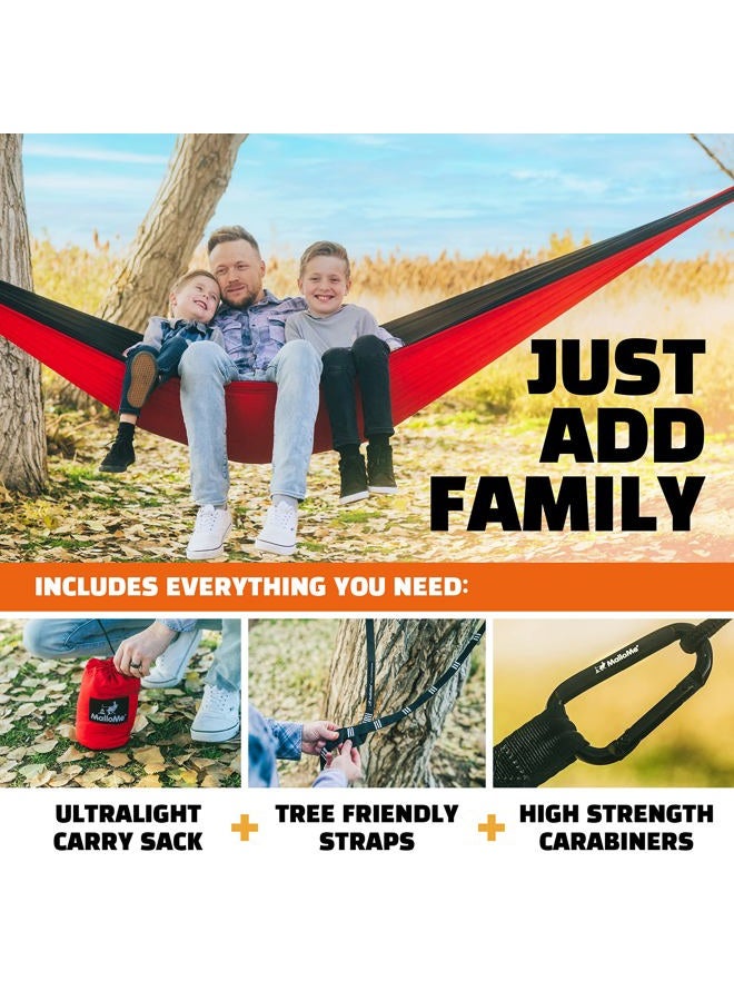 MalloMe Camping Hammock for Adults & Kids - Portable Hammocks for Outside - Hamacas para Adultos Outdoor Single & Double Two 2 Person Hammock - Hamaca/Hamacs/Amacas Heavy Duty Tree Travel Hamock - Image 2
