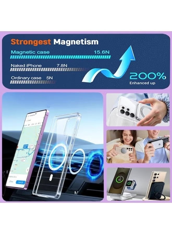 ELTRAZONE Samsung Galaxy S26 Ultra Clear Magnetic Case, MagSafe Compatible Transparent Slim Shockproof Cover with Anti-Yellowing Coating, Scratch Resistant and Durable Drop Protection Protective Case for Samsung Galaxy S26 Ultra with Lightweight Crystal Clear Design - Image 2