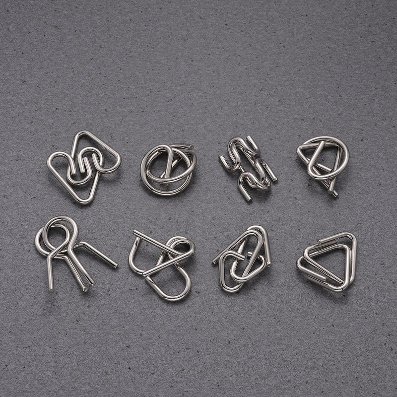 Intelligence Unzipping Metal Wire Puzzles Trick Toy Metal Toys for Kids (B English Type） - Image 3