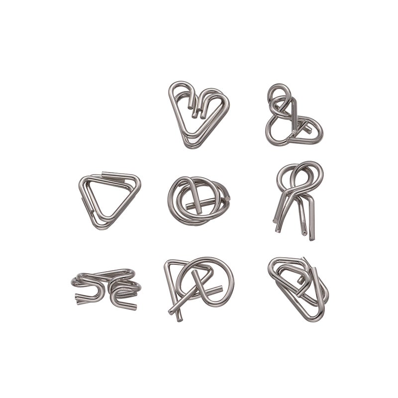 Intelligence Unzipping Metal Wire Puzzles Trick Toy Metal Toys for Kids (B English Type） - Image 2
