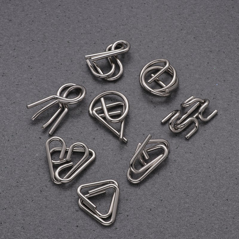 Intelligence Unzipping Metal Wire Puzzles Trick Toy Metal Toys for Kids (B English Type） - Image 1