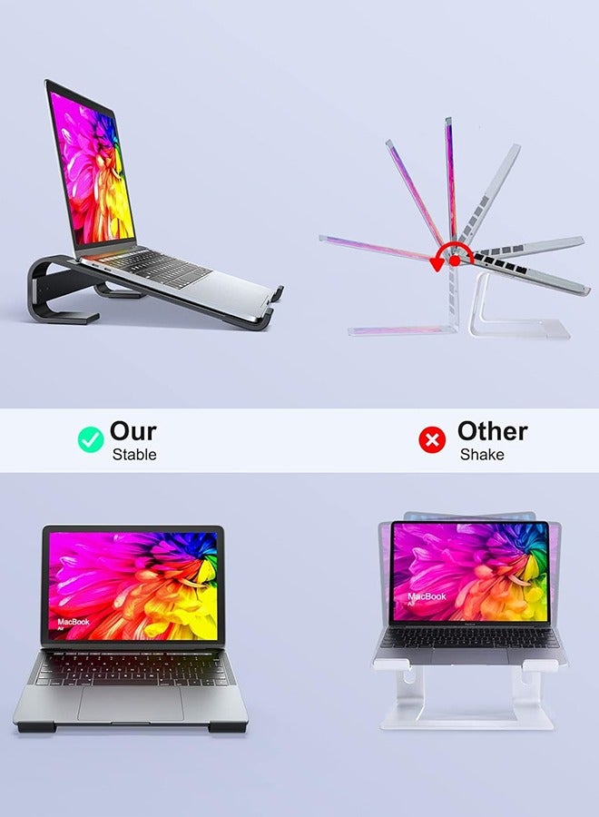 APEX Laptop Stand for Desk, MacBook Stand Sturdy Laptop Riser, Ventilated Ergonomic Aluminum Laptop Holder Compatible with 12 13 15.6 17 Inch MacBook Pro Air/HP/Dell, Work Cooling Computer Stand.  - Image 4