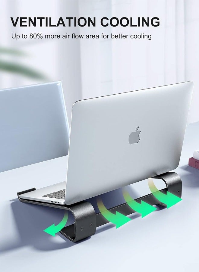 APEX Laptop Stand for Desk, MacBook Stand Sturdy Laptop Riser, Ventilated Ergonomic Aluminum Laptop Holder Compatible with 12 13 15.6 17 Inch MacBook Pro Air/HP/Dell, Work Cooling Computer Stand. - Image 4