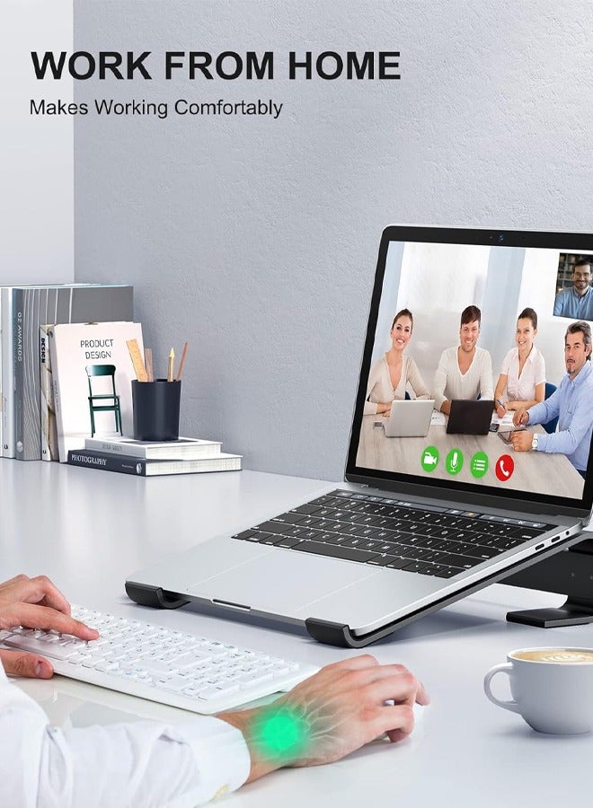 APEX Laptop Stand for Desk, MacBook Stand Sturdy Laptop Riser, Ventilated Ergonomic Aluminum Laptop Holder Compatible with 12 13 15.6 17 Inch MacBook Pro Air/HP/Dell, Work Cooling Computer Stand. - Image 2