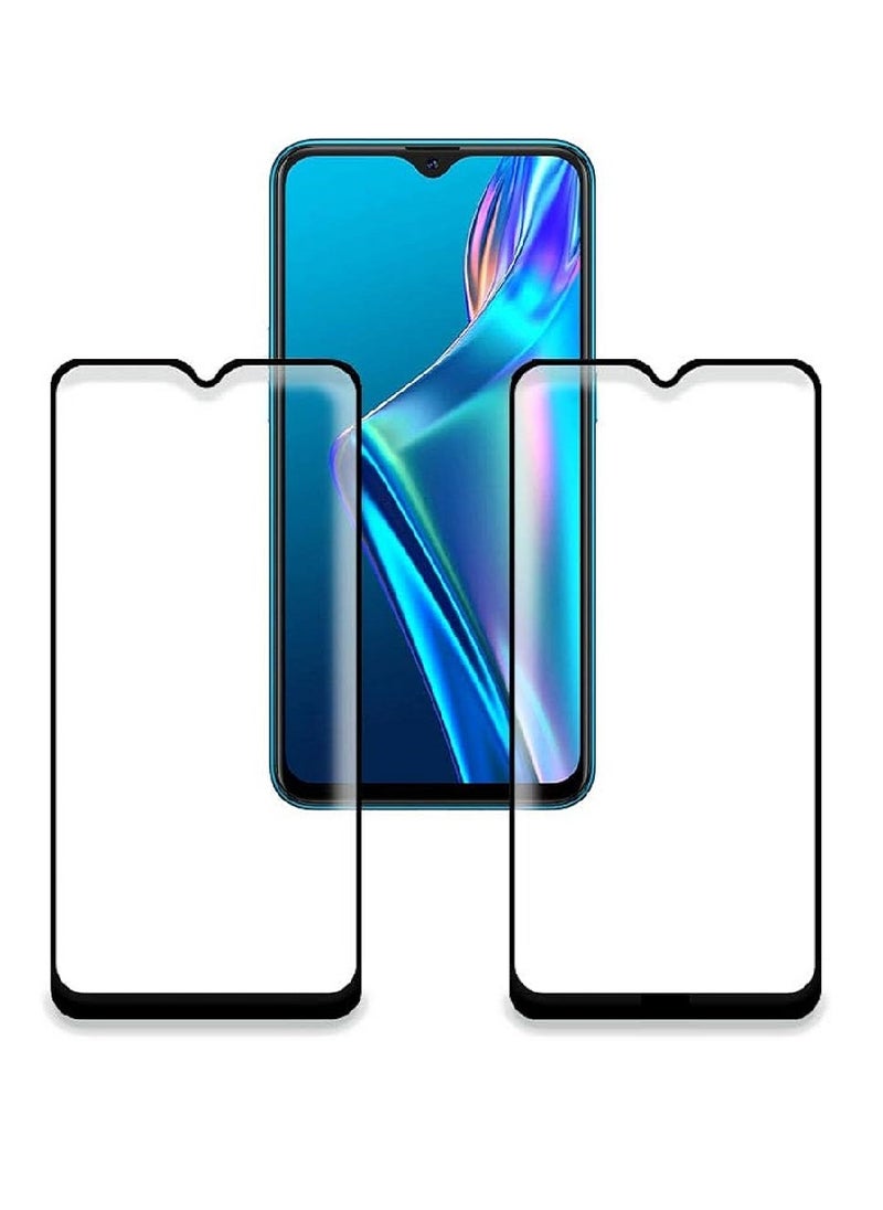 Super 2 Pieces Tempered Glass Screen Protector 5D Designed For Oppo A12 Full Glue Edge to Edge Full Screen Coverage And Bubble Free - Image 1