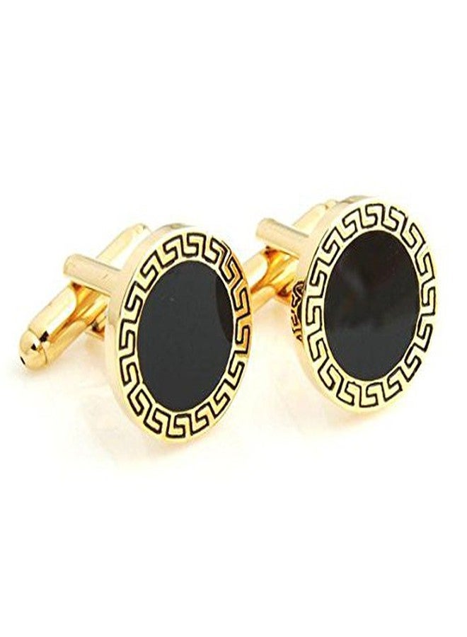 Peluche Black Enamel Cufflinks for Men - Image 4