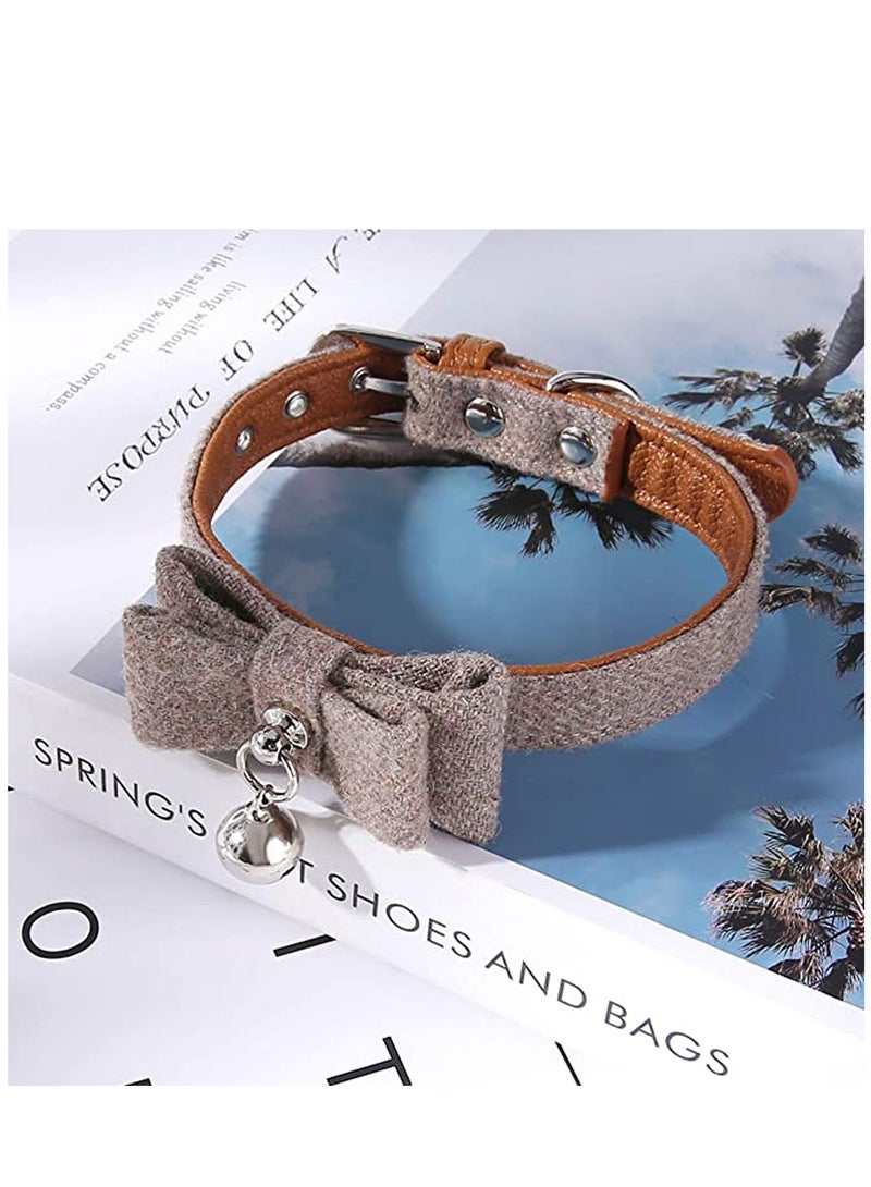 Excefore 4pcs Pet Collars Bow Tie Dog Collars with Bell Ajustable Cloth Collars for Dog Cat Puppy Kitten - Image 4