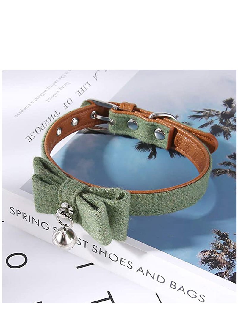 Excefore 4pcs Pet Collars Bow Tie Dog Collars with Bell Ajustable Cloth Collars for Dog Cat Puppy Kitten - Image 2
