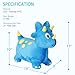 INPANY Bouncy Horse Dinosaur Hopper Toys Toddler Plush Bouncing Animal Dinosaur Birthday Party Decoration Kid Inflatable Ride on Rubber Bouncer Outdoor for 2 3 4 Yr Boy Girl Blue - Image 4