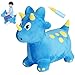 INPANY Bouncy Horse Dinosaur Hopper Toys Toddler Plush Bouncing Animal Dinosaur Birthday Party Decoration Kid Inflatable Ride on Rubber Bouncer Outdoor for 2 3 4 Yr Boy Girl Blue - Image 2