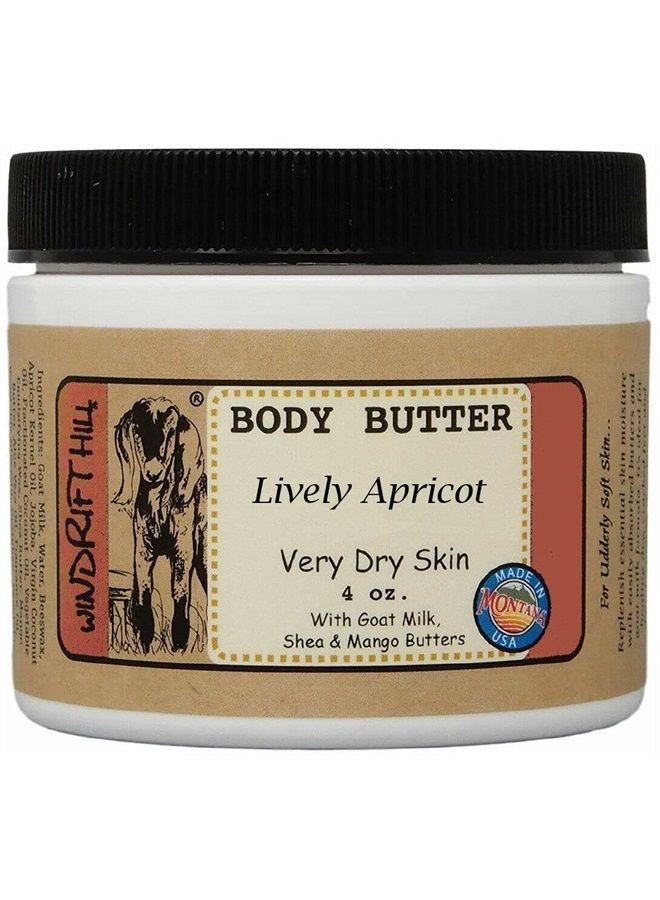4oz Body Butter Moisturizing Lotion For Very Dry Skin (Lively Apricot)