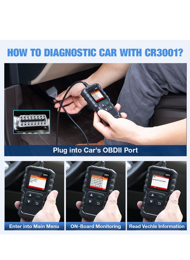 Generic - LAUNCH CR3001 Creader 3001 Code Reader V2.0 Lifetime Free update OBDII/EOBD Read Code Auto Diagnostic Tool DIY OBD Scanner KW590 - Image 1
