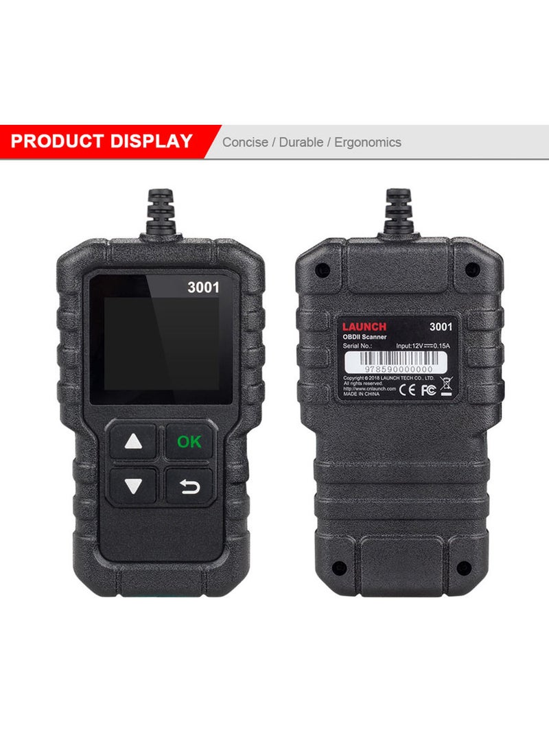 Generic - LAUNCH CR3001 Creader 3001 Code Reader V2.0 Lifetime Free update OBDII/EOBD Read Code Auto Diagnostic Tool DIY OBD Scanner KW590 - Image 1