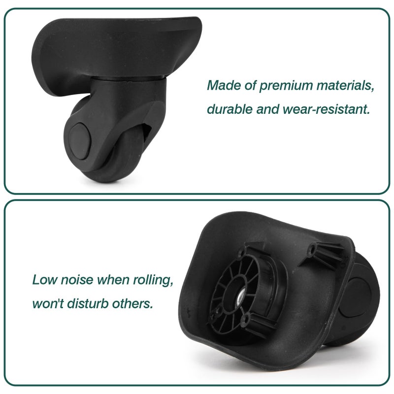 Ech.Apr 2-Pcs Luggage Wheels Replacement Plastic Luggage Suitcase Swivel Caster Wheels, W041-2 Small - Image 3