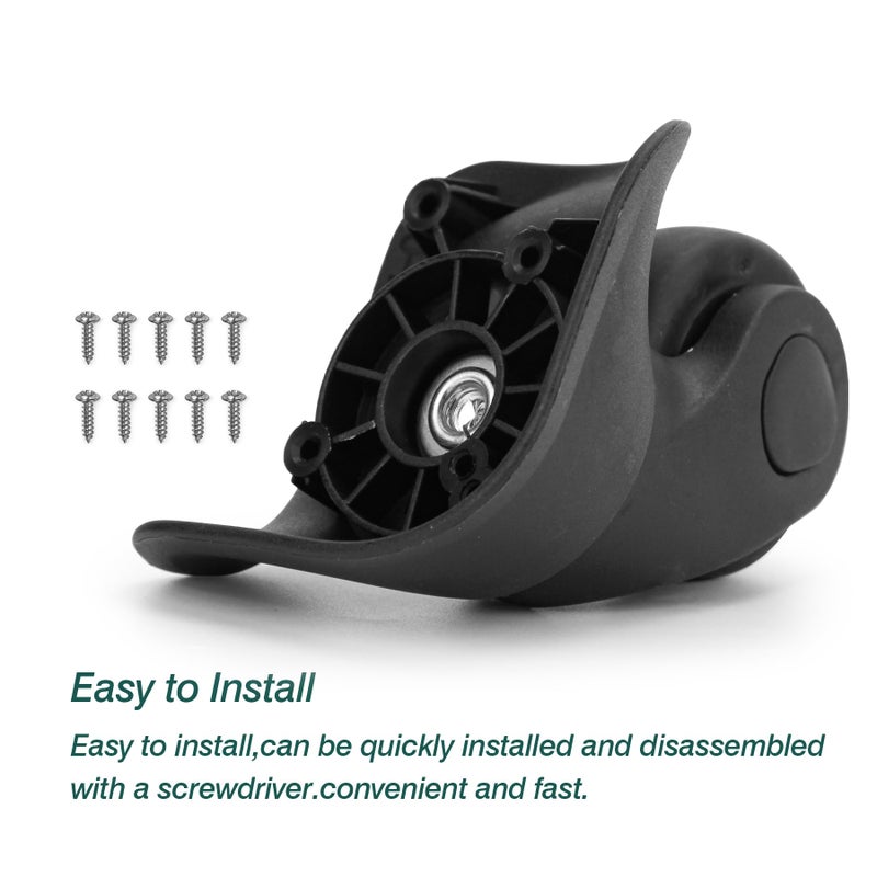 Ech.Apr 2-Pcs Luggage Wheels Replacement Plastic Luggage Suitcase Swivel Caster Wheels, W041-2 Small - Image 5