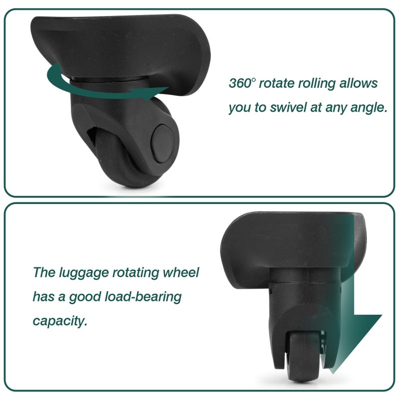 Ech.Apr 2-Pcs Luggage Wheels Replacement Plastic Luggage Suitcase Swivel Caster Wheels, W041-2 Small - Image 4