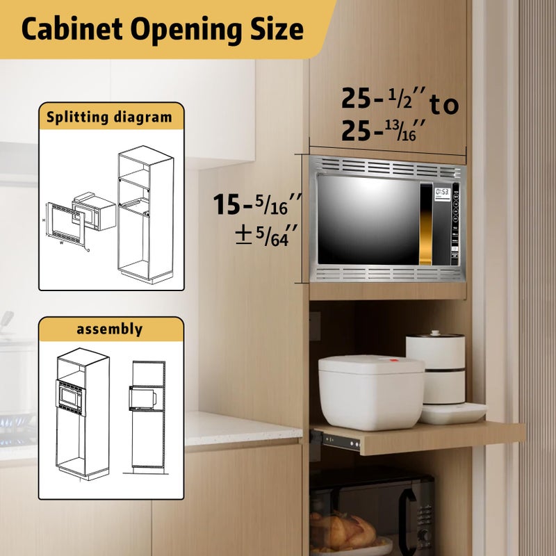 Pewoaoa NN-TK922SS 27-inch Microwave Trim Kit, 27-Inch Stainless Steel Microwave Trim Kit - Compatible with 2.2 Cu Ft Built-in Microwaves, Trim Kit for Microwave - Image 2