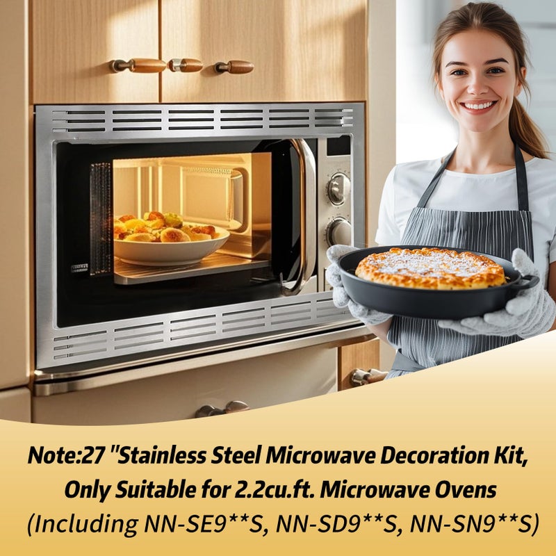 Pewoaoa NN-TK922SS 27-inch Microwave Trim Kit, 27-Inch Stainless Steel Microwave Trim Kit - Compatible with 2.2 Cu Ft Built-in Microwaves, Trim Kit for Microwave - Image 4