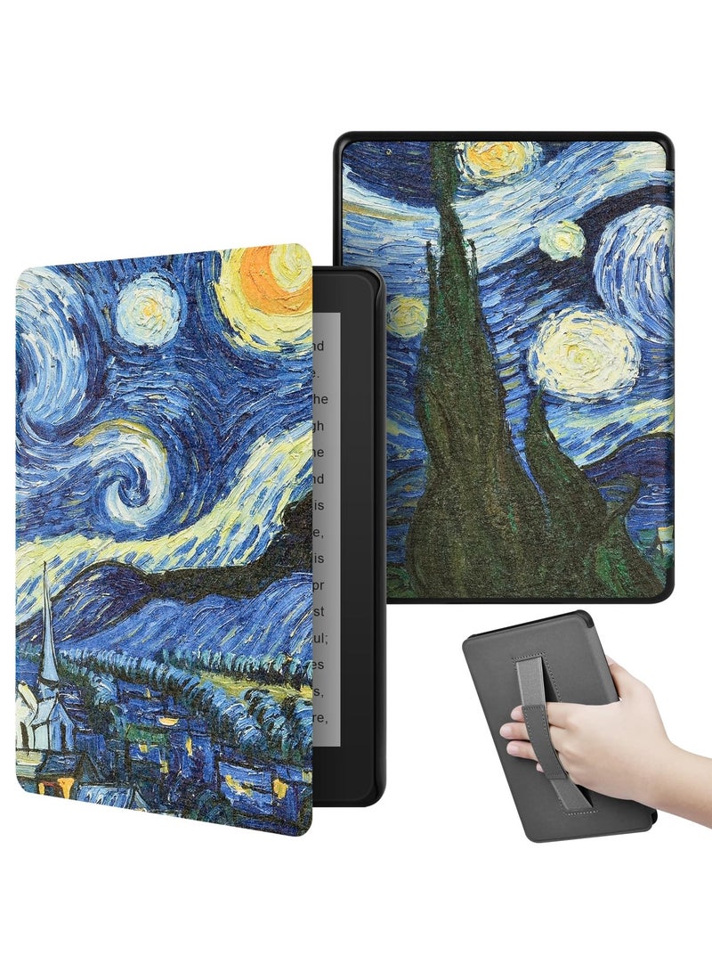 Barakah Starry Night Slim PU Leather Case for 6.8" Kindle Paperwhite 11th Gen and Signature Edition, Smart Protective E-Reader Cover - Image 1