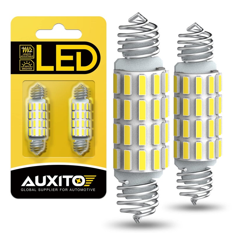 AUXITO 578 LED Bulb 2112 2122 Light Bulb 39 41 42MM Interior Lights 6500K White Super Bright 4014 SMD Festoon Error Free for Car Truck LED Dome Map Door License Plate Courtesy Lights Bulbs 2 Pack