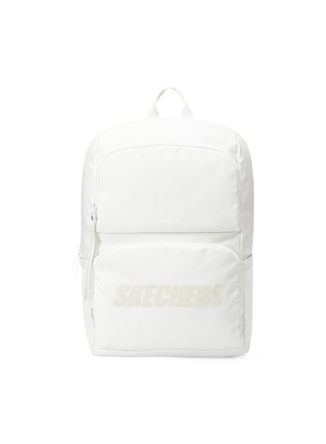 Skechers Unisex Classic Minimal Backpack – Lightweight Everyday School & Travel Bag White - Image 1