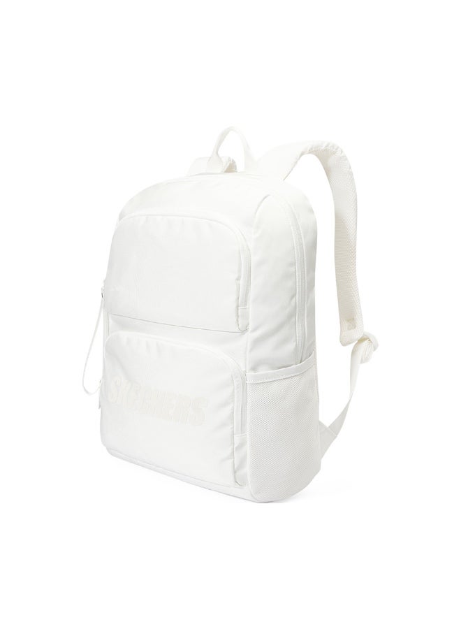 Skechers Unisex Classic Minimal Backpack – Lightweight Everyday School & Travel Bag White - Image 3