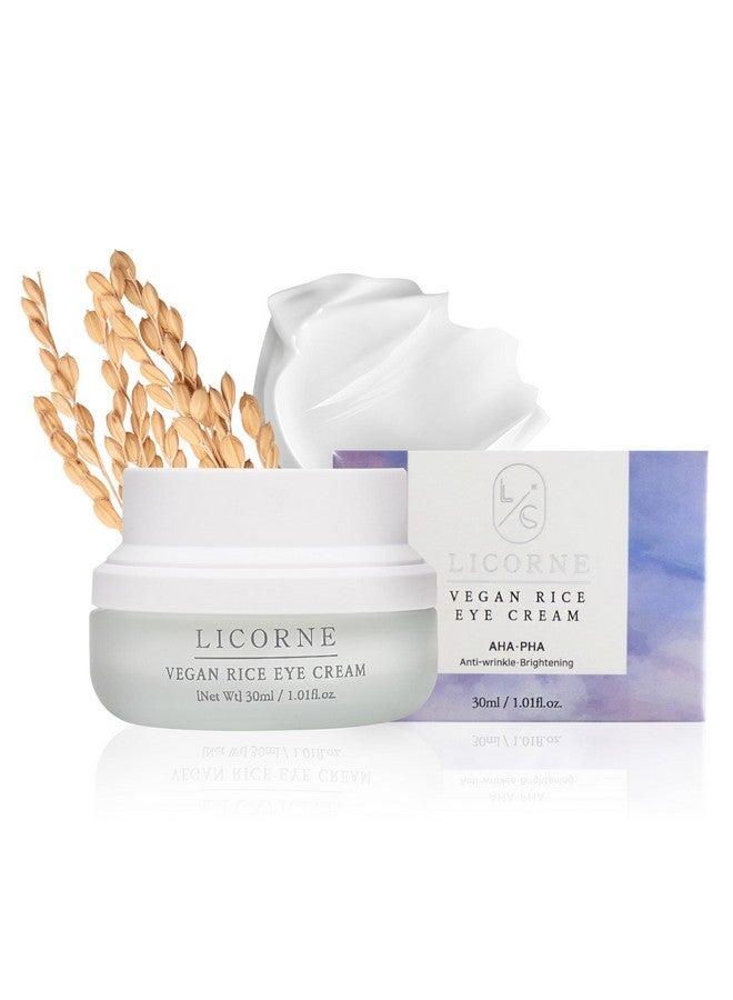 LICORNE Vegan | Under Eye Cream for Dark Circles and Puffiness | Suitable for Delicate Skin Under Eye Area |Rice Eye Cream 1.01fl.oz Korean Skincare - Image 1