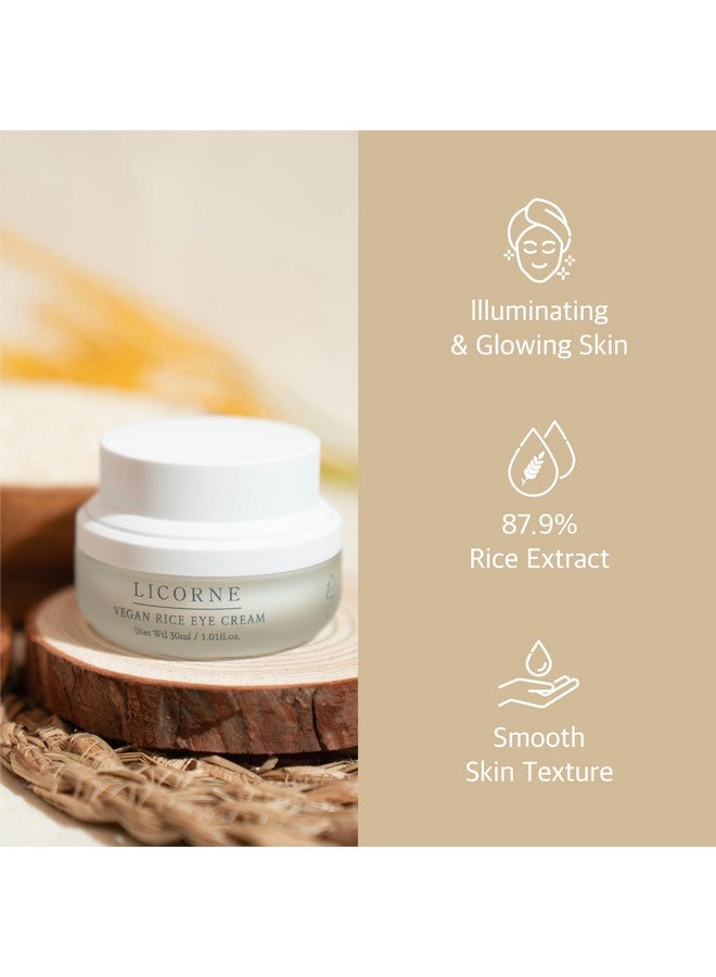 LICORNE Vegan | Under Eye Cream for Dark Circles and Puffiness | Suitable for Delicate Skin Under Eye Area |Rice Eye Cream 1.01fl.oz Korean Skincare - Image 2