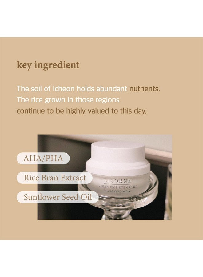 LICORNE Vegan | Under Eye Cream for Dark Circles and Puffiness | Suitable for Delicate Skin Under Eye Area |Rice Eye Cream 1.01fl.oz Korean Skincare - Image 5