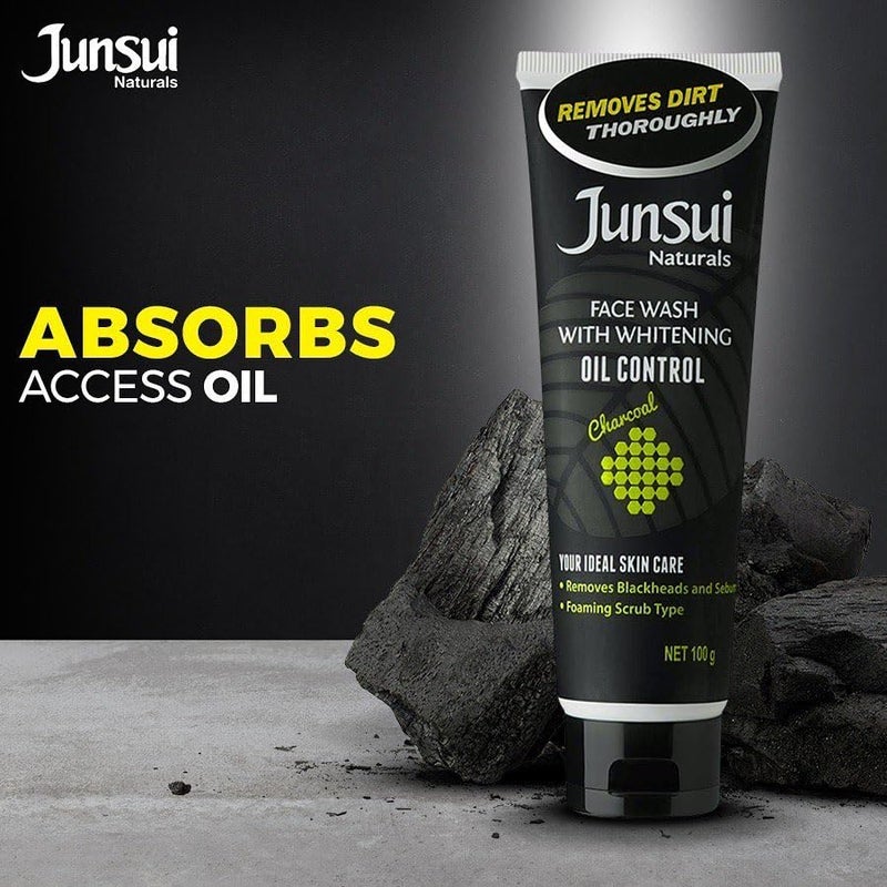 Junsui غسول وجه جونسوي ناتشورالز للتحكم في الزيوت مدعوم بمسحوق الفحم ومستخلصات يام بين 100 جرام - Image 3