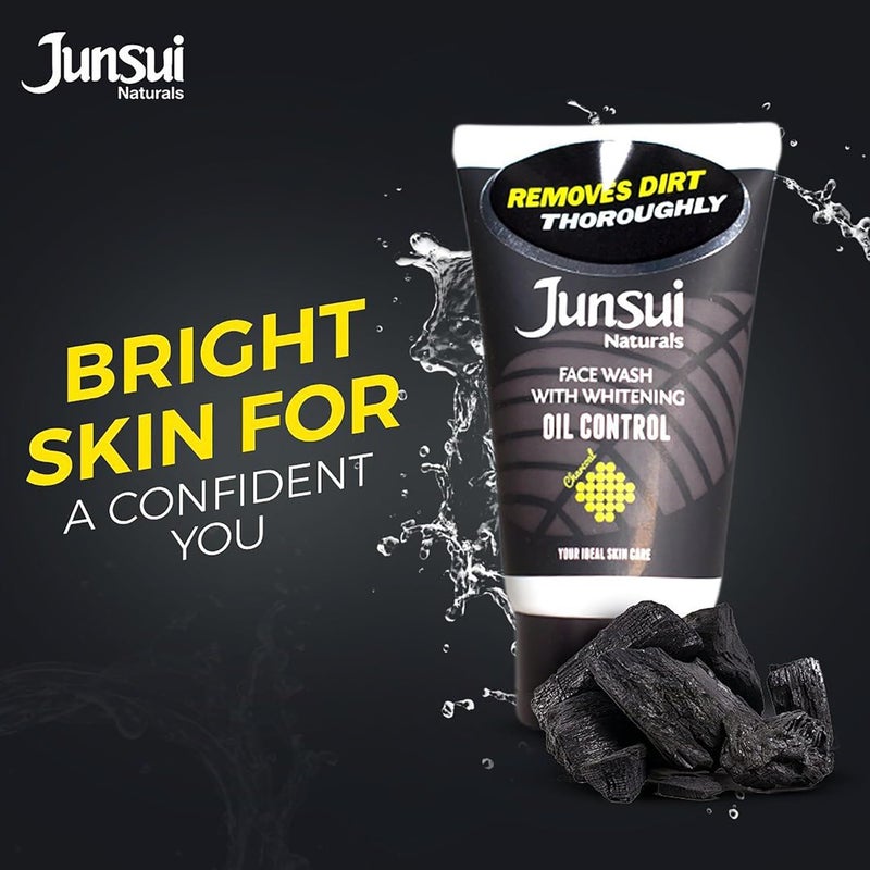 Junsui غسول وجه جونسوي ناتشورالز للتحكم في الزيوت مدعوم بمسحوق الفحم ومستخلصات يام بين 100 جرام - Image 4