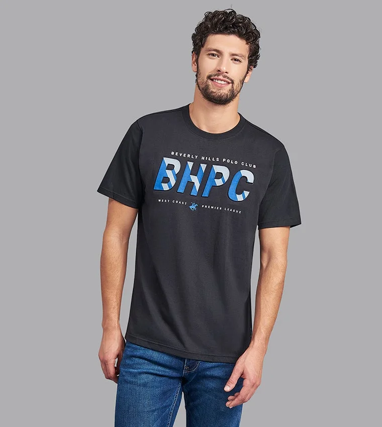 BEVERLY HILLS POLO CLUB Regular Fit Typographic Print Crew-Neck T-Shirt