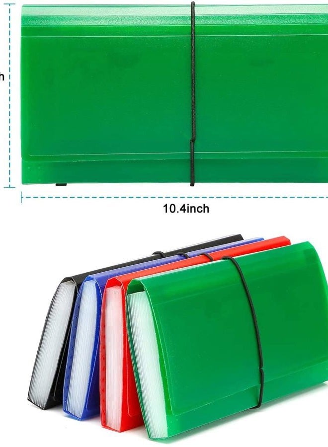 SEEKIND Expanding File Folder 4 Pack, 10.4' 5.5' Receipt Organizer Folder Accordion Folder Document with 13 Pocket for Office,Cards,Tickets-Water Resis - Image 2
