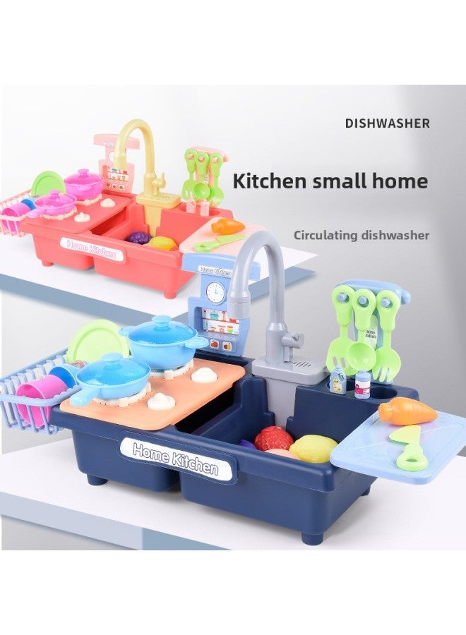 Children's Electric Circulating Wash Basin For Washing Vegetables For Boys And Girls Early Education Exercise Parent-Child Interaction-Color:Small Dishwasher Blue Experience Edition (E-Commerce Box)  - Image 2