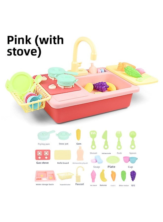 Children's Electric Circulating Wash Basin For Washing Vegetables For Boys And Girls Early Education Exercise Parent-Child Interaction-Color:Small Dishwasher Blue Experience Edition (E-Commerce Box)  - Image 3