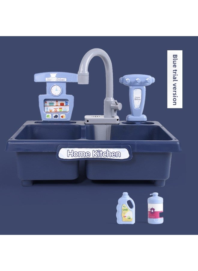 Children's Electric Circulating Wash Basin For Washing Vegetables For Boys And Girls Early Education Exercise Parent-Child Interaction-Color:Small Dishwasher Blue Experience Edition (E-Commerce Box)  - Image 1