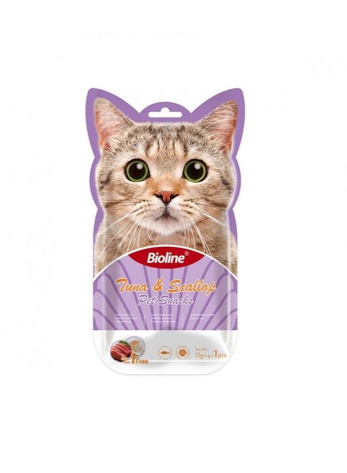 Bioline Tuna And Scallop Cat Treats 5X15G - Image 1