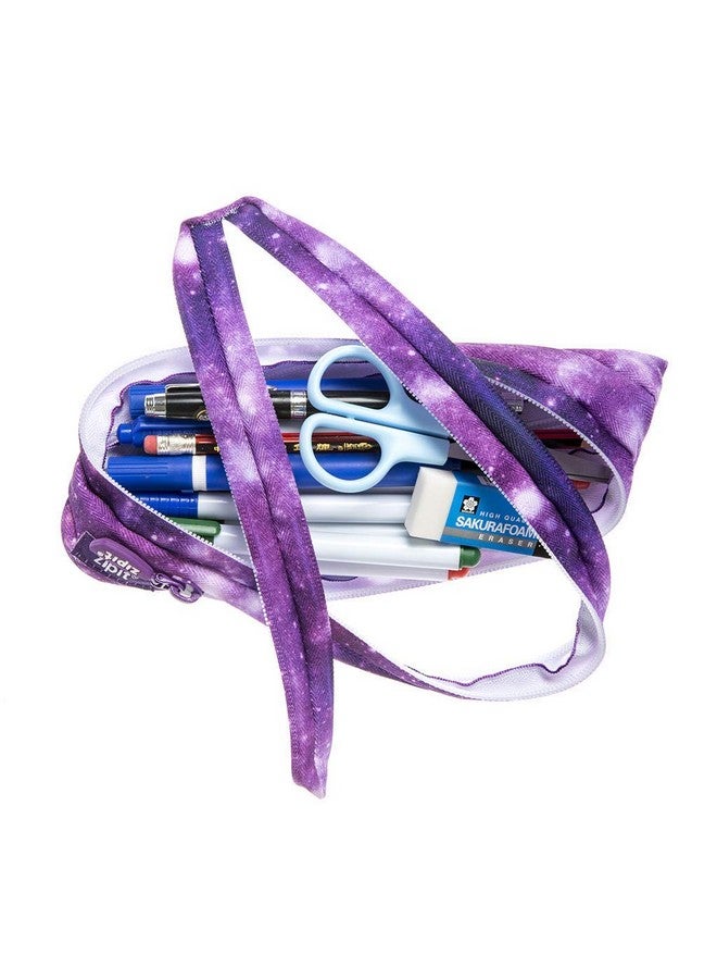 زيبيت حافظة أقلام ZIPIT Colorz للبنات | حقيبة أقلام للمدرسة والجامعة والمكتب | حقيبة أقلام للأطفال (مجرة بنفسجية) - Image 3