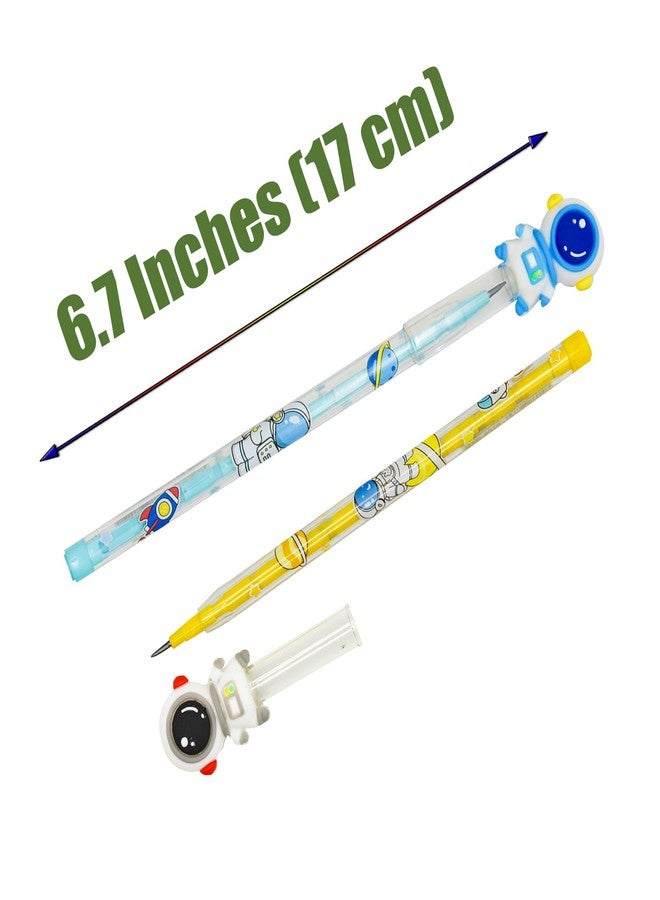 Lopenle 12 Pieces Novelty Stacking Pencils Astronaut Pencils Spaceman Pencil Stackable Pencil With 64 pcs Extra Refills For School Students Office Using Supplies. - Image 2