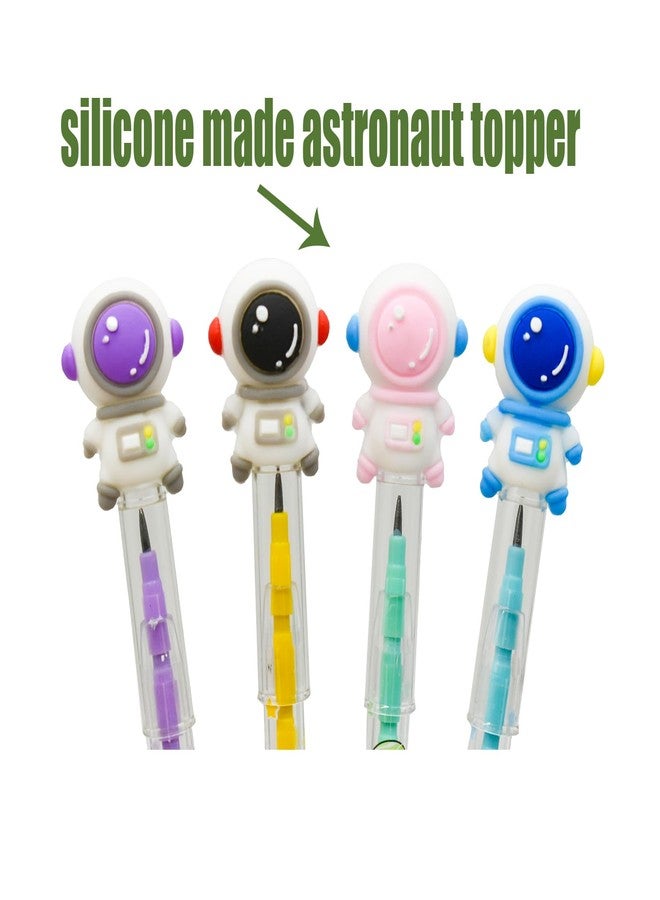 Lopenle 12 Pieces Novelty Stacking Pencils Astronaut Pencils Spaceman Pencil Stackable Pencil With 64 pcs Extra Refills For School Students Office Using Supplies. - Image 3