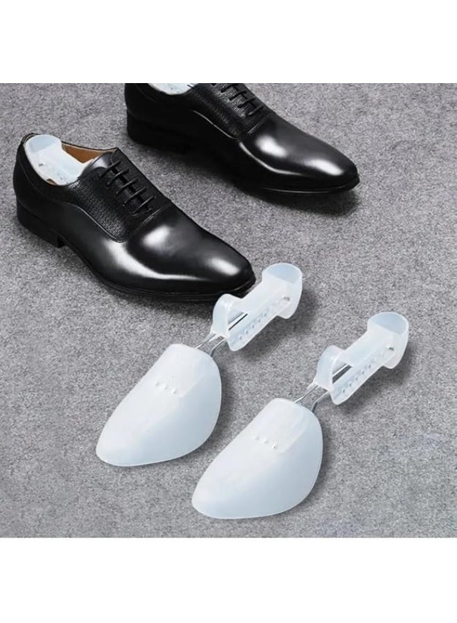 1 pair of adjustable shoe extenders, a tool for widening and shaping flat shoes, low heels, and high heels. Adjustable width, wrinkle-resistant, maintains shoe shape, plastic shoe size expander. - Image 5