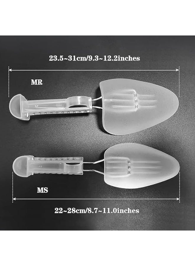 1 pair of adjustable shoe extenders, a tool for widening and shaping flat shoes, low heels, and high heels. Adjustable width, wrinkle-resistant, maintains shoe shape, plastic shoe size expander. - Image 3